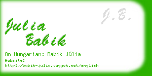 julia babik business card